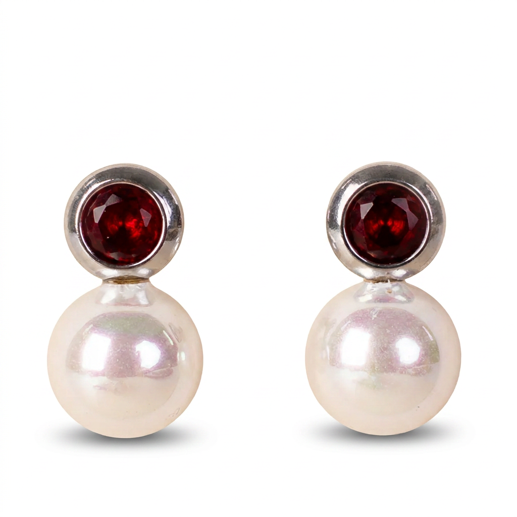 ORECCHINI CON STRASS COLORATO E PICCOLA PERLA PENDENTE