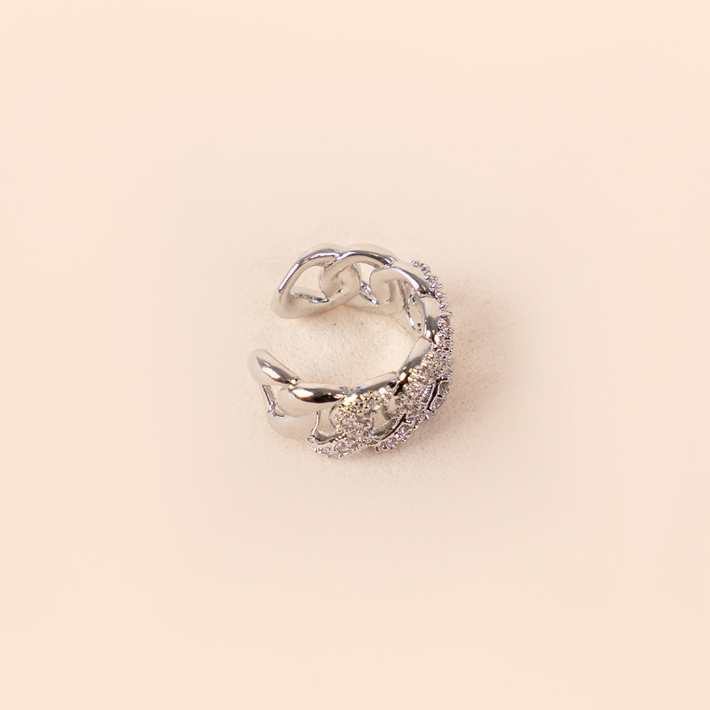 ORECCHINO EARCUFF A CATENA CON STRASS