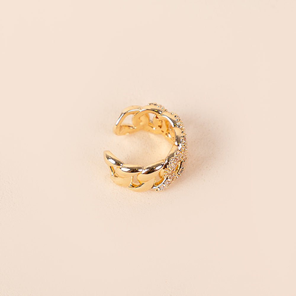 ORECCHINO EARCUFF A CATENA CON STRASS
