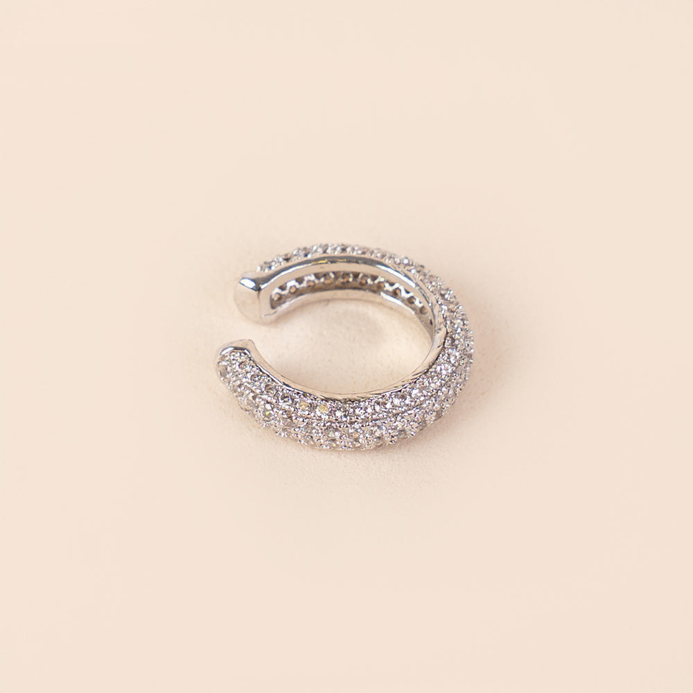 ORECCHINO EARCUFF ROTONDO CON STRASS COLORATI