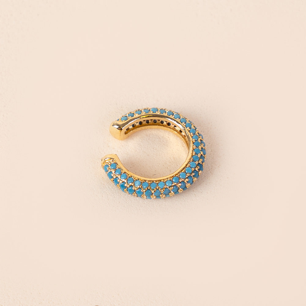 ORECCHINO EARCUFF ROTONDO CON STRASS COLORATI