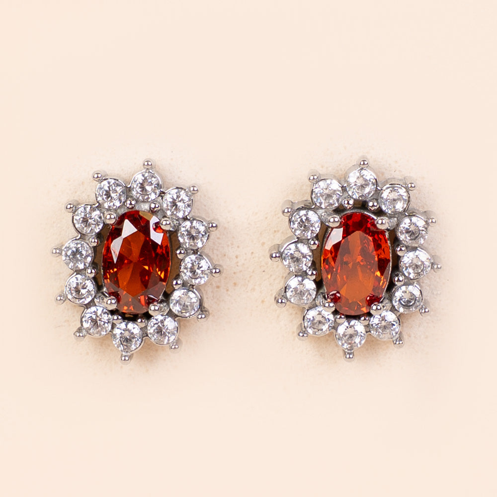 ORECCHINI A LOBO PUNTO LUCE OVALE E STRASS