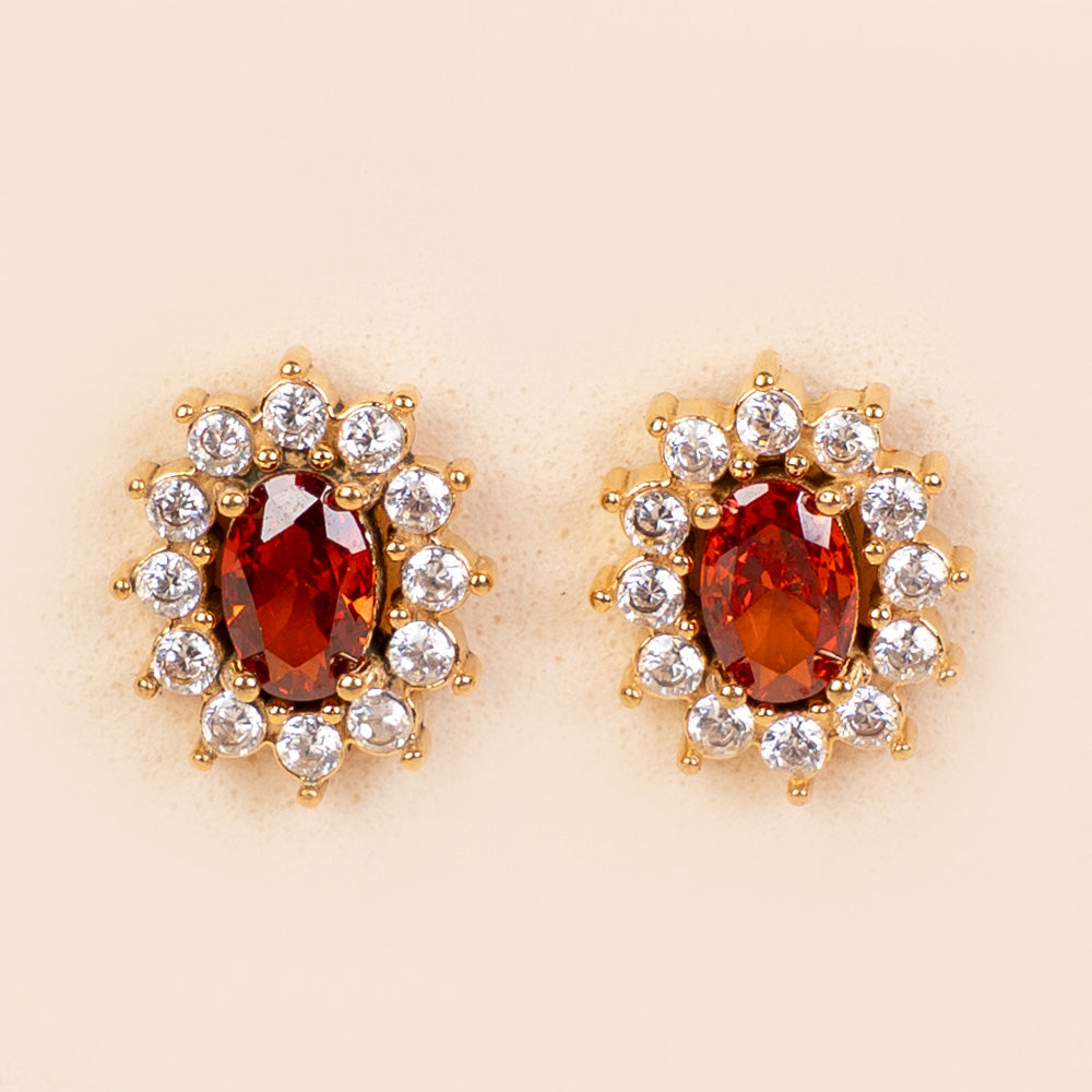 ORECCHINI A LOBO PUNTO LUCE OVALE E STRASS