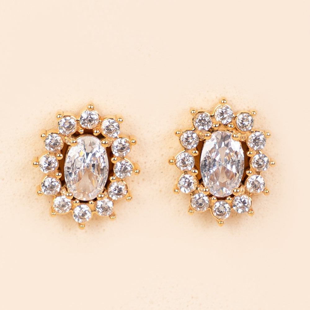 ORECCHINI A LOBO PUNTO LUCE OVALE E STRASS