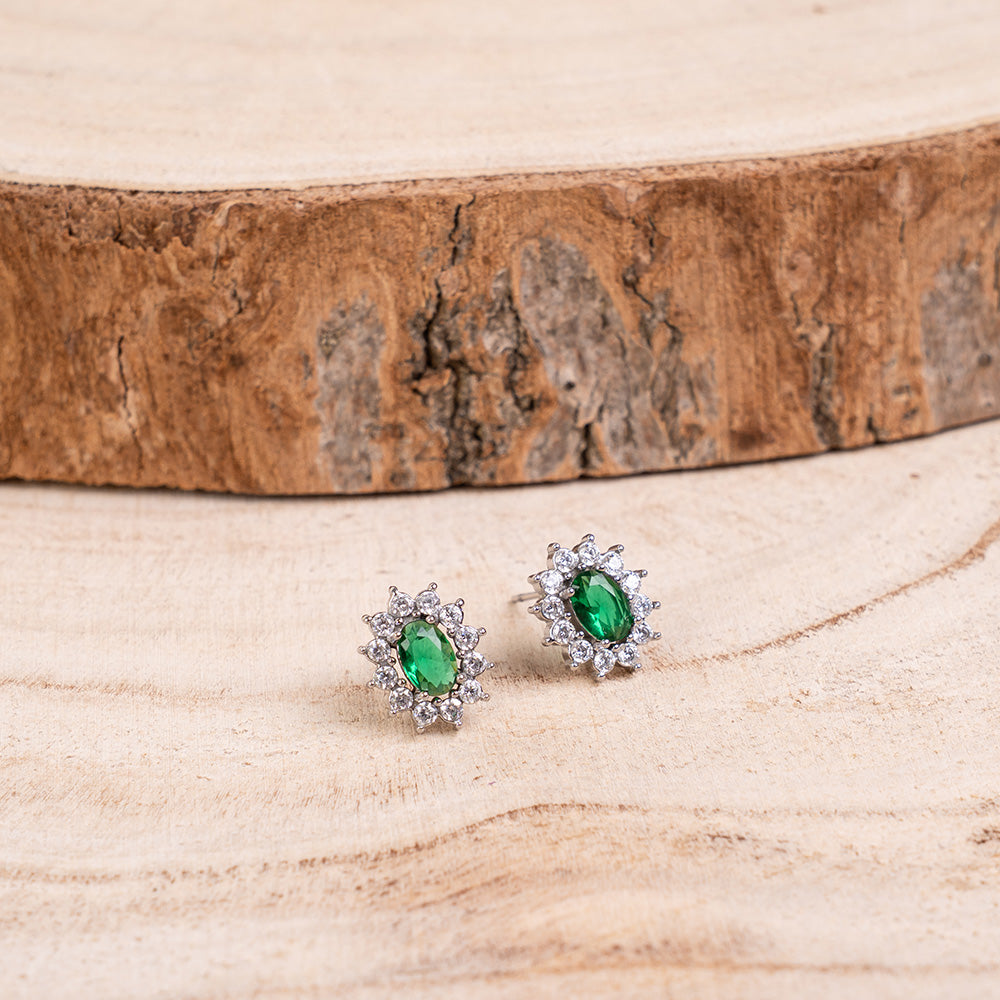 ORECCHINI A LOBO PUNTO LUCE OVALE E STRASS