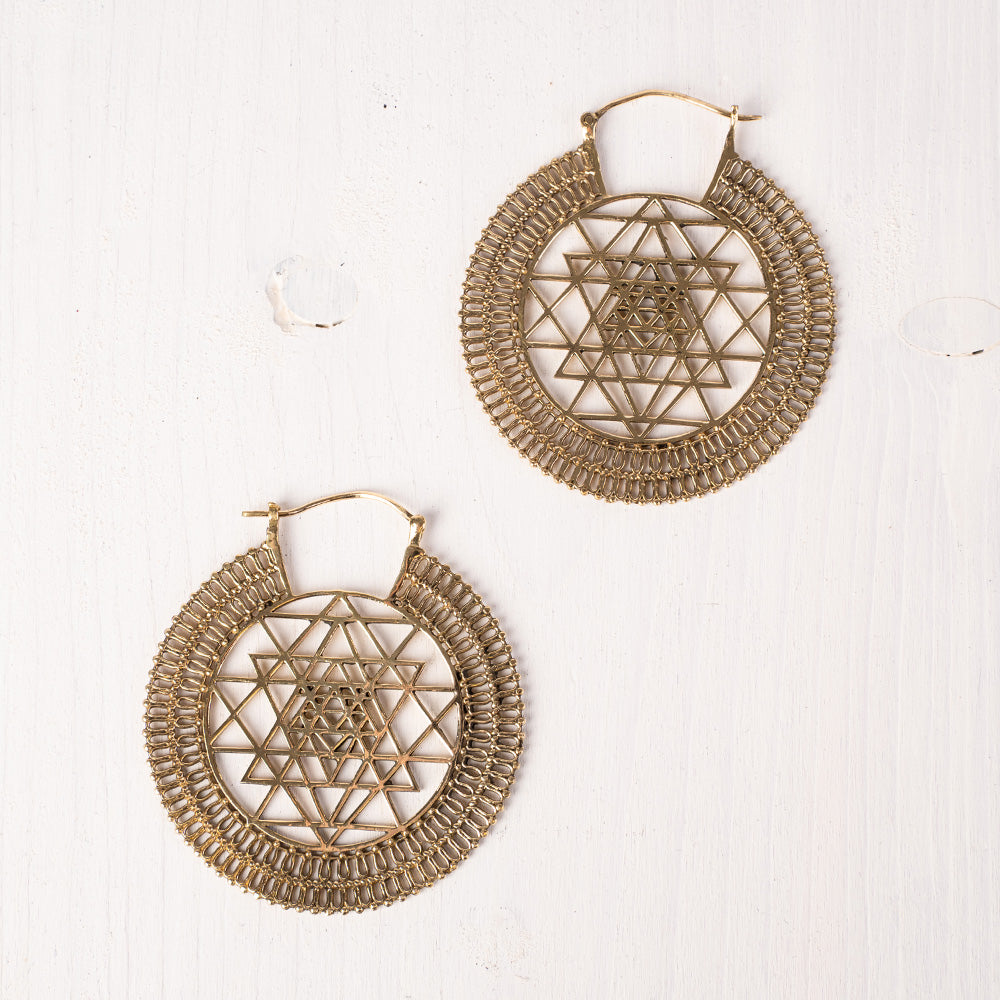 ORECCHINI CERCHIO MANDALA MOTIVO GEOMETRICO