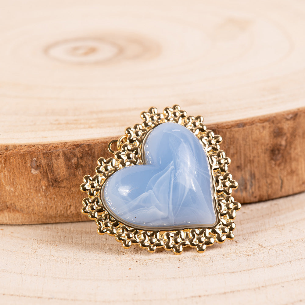 HEART KEY RING WITH WORKED FRAME