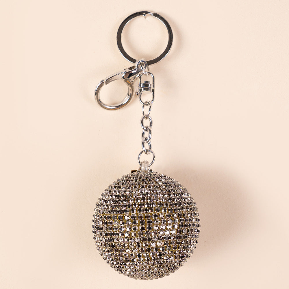 PORTACHIAVI A SFERA CON STRASS COLORATI