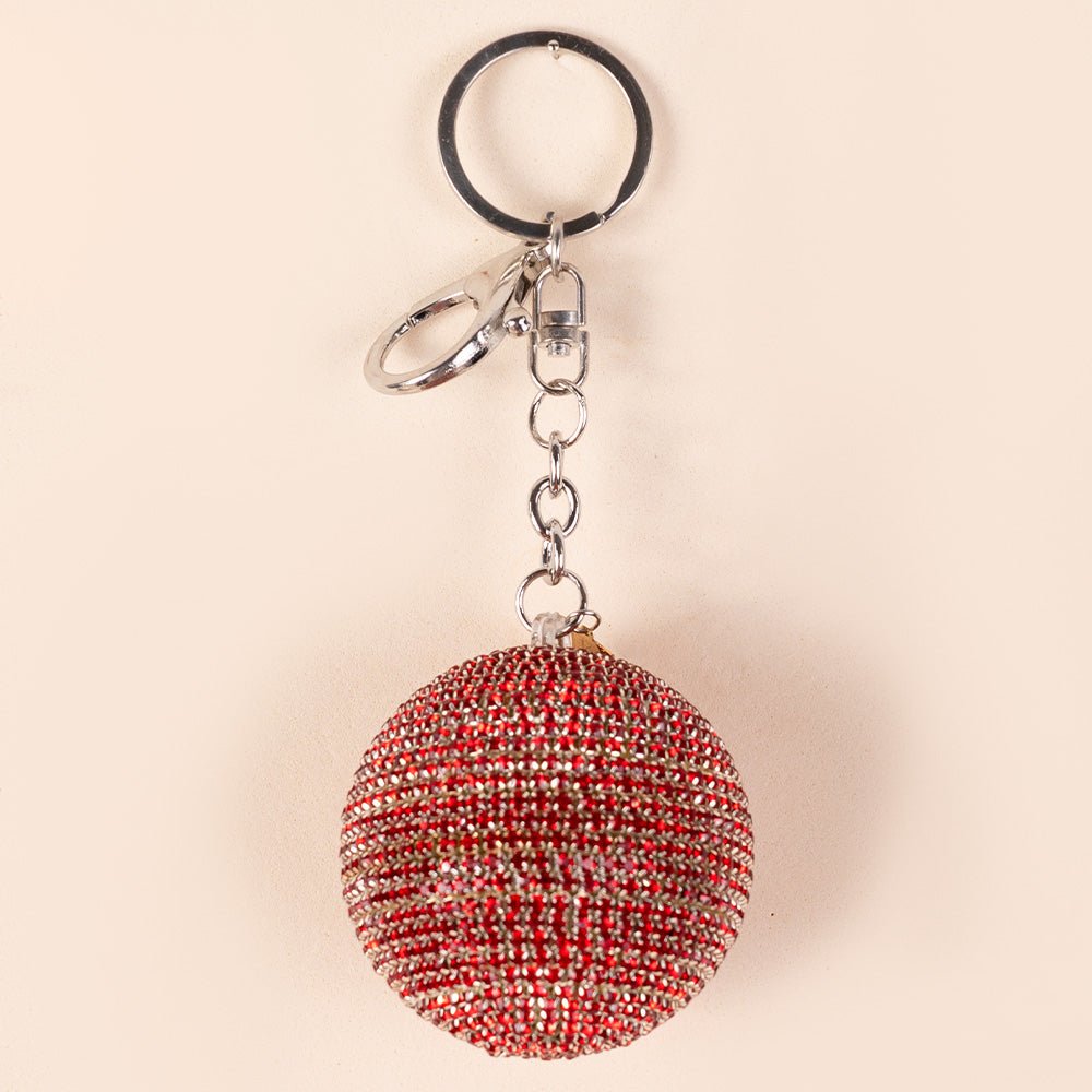 PORTACHIAVI A SFERA CON STRASS COLORATI