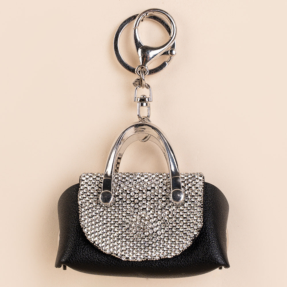 PORTAMONETE A BORSETTA CON STRASS CON CHIUSURA A CLIP