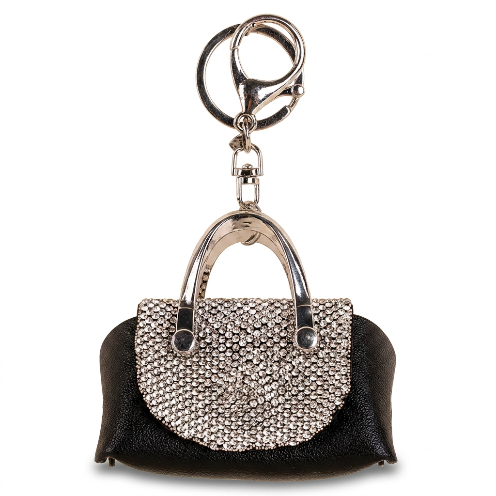 PORTAMONETE A BORSETTA CON STRASS CON CHIUSURA A CLIP