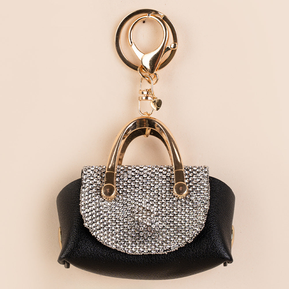 PORTAMONETE A BORSETTA CON STRASS CON CHIUSURA A CLIP