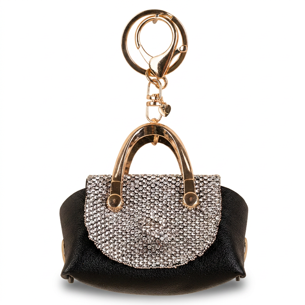 PORTAMONETE A BORSETTA CON STRASS CON CHIUSURA A CLIP