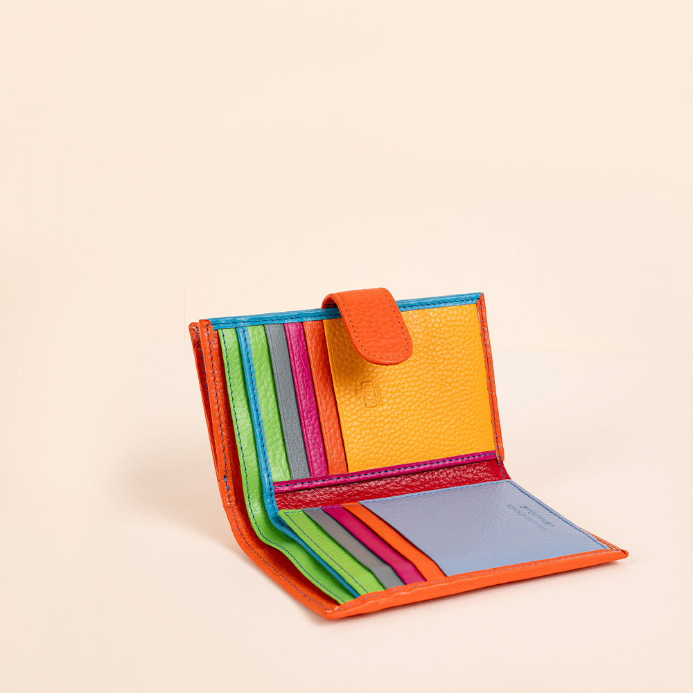 SMALL WALLET WITH MULTICOLOURED INTERIOR