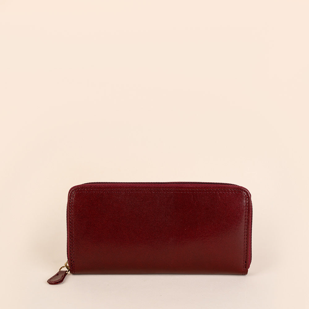 PORTAFOGLIO GRANDE CON ZIP E PELLE SEMI LUICIDA