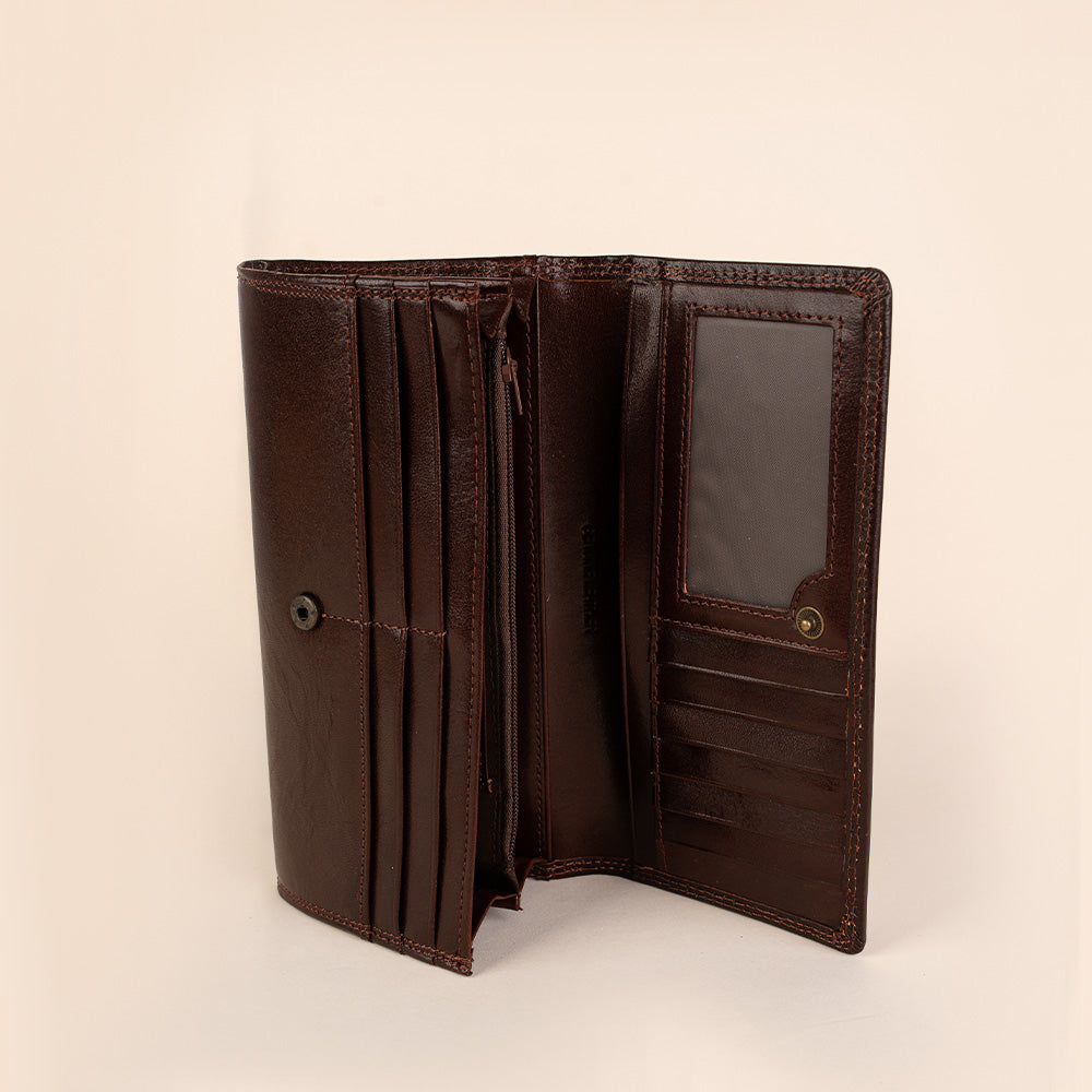 PORTAFOGLIO LUNGO IN PELLE SEMI LUCIDA