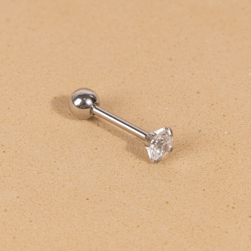 PIERCING SINGOLO CON STRASS E PALLINA 0.3 MM