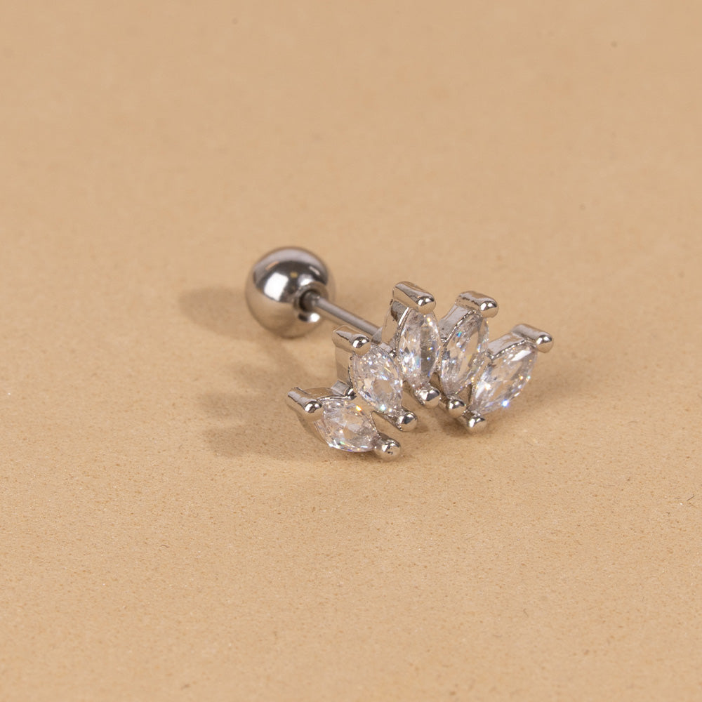 PIERCING SINGOLO META' FIORE CON STRASS