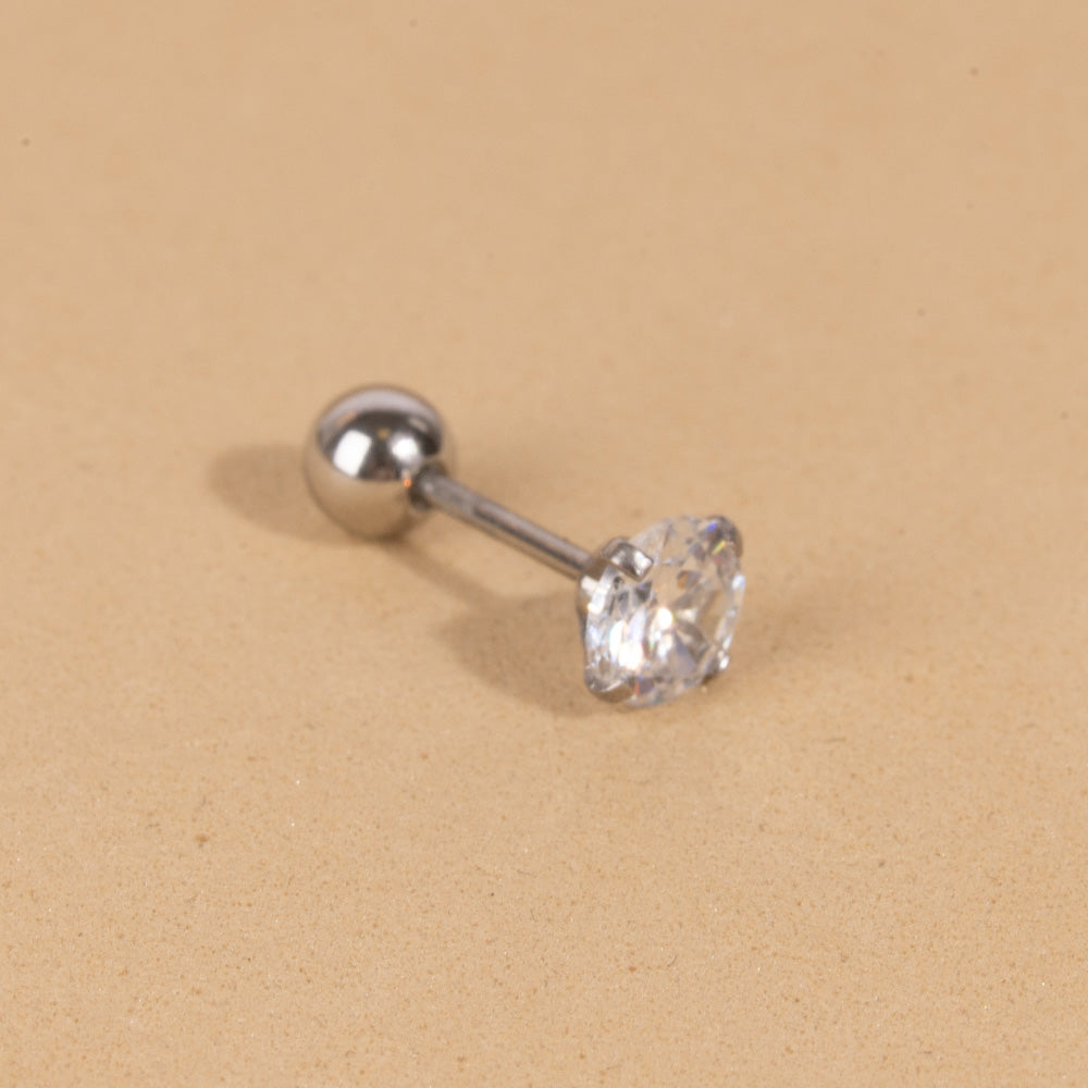 PIERCING SINGOLO CON STRASS E PALLINA