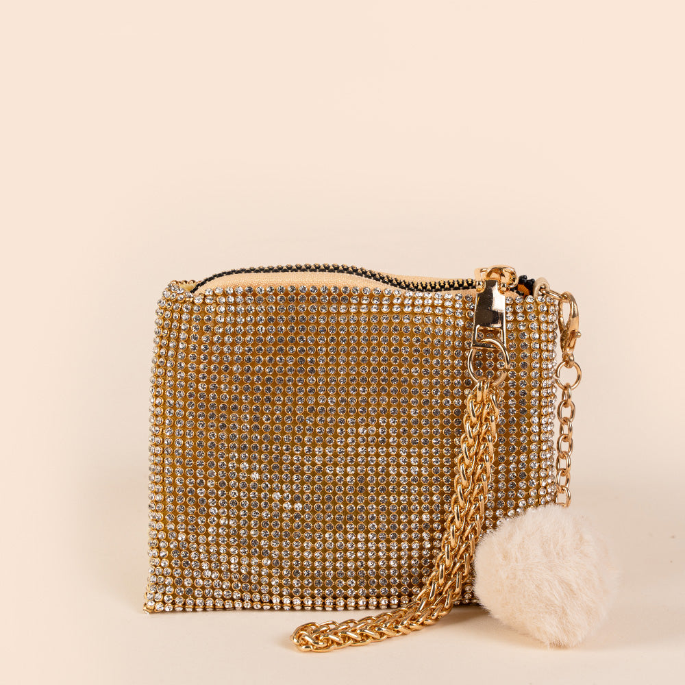 PORTAMONETE CON STRASS E POLSINO