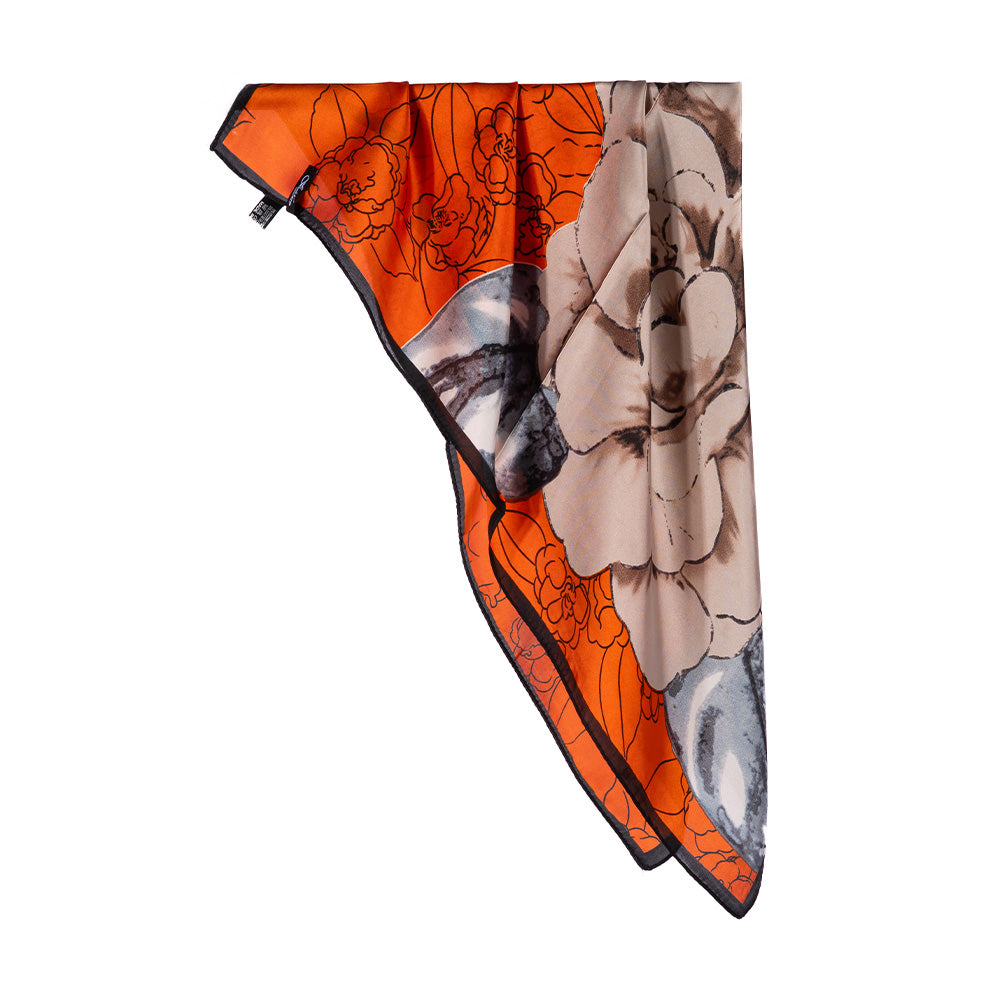 SCIARPA MODELLO FOULARD CON TRAMA A FIORI
