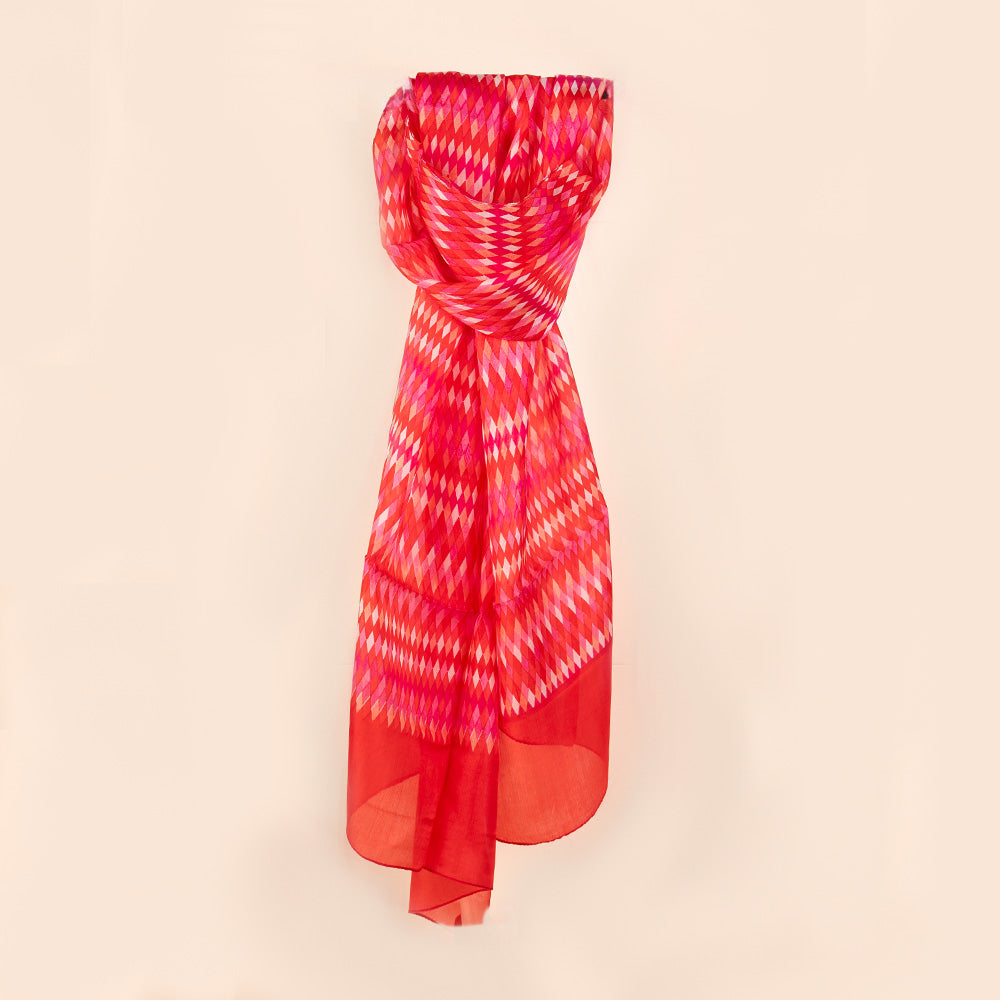 LIGHTWEIGHT SILK PATTERN SCARF