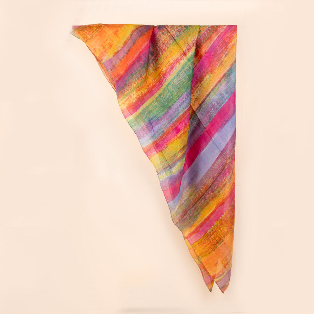LIGHTWEIGHT SILK PATTERN SCARF