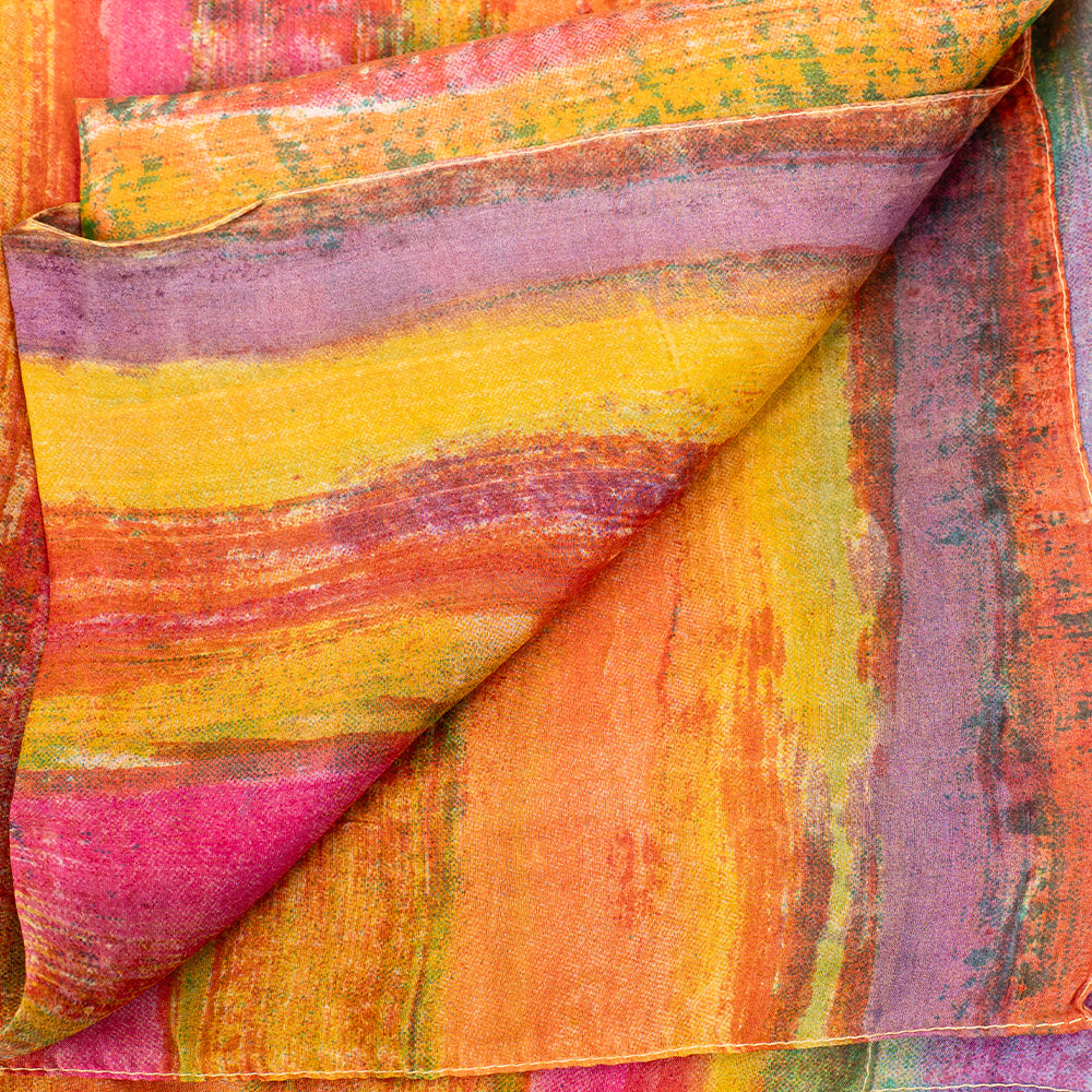 LIGHTWEIGHT SILK PATTERN SCARF