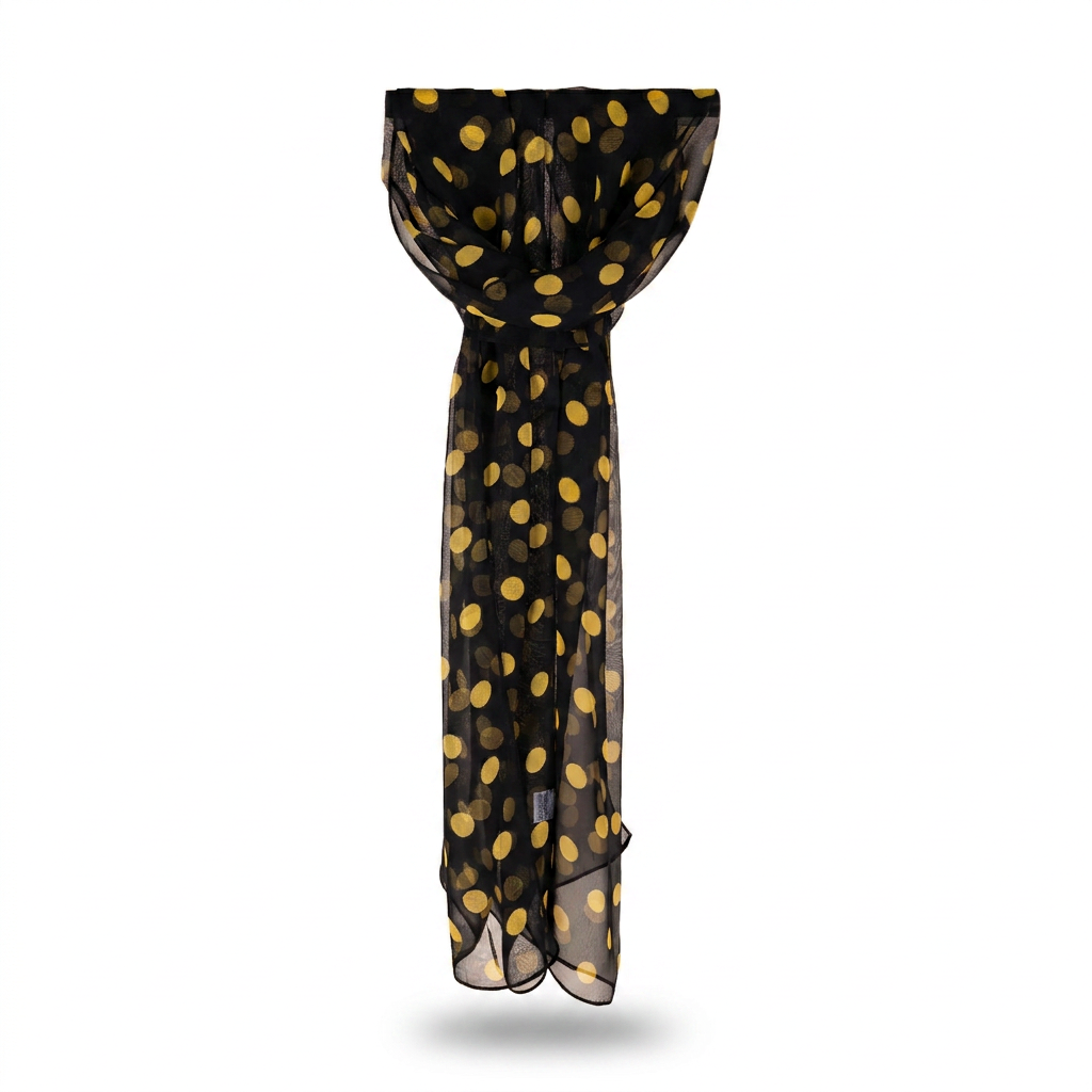 LIGHTWEIGHT SCARF WITH LARGE POLKA DOT