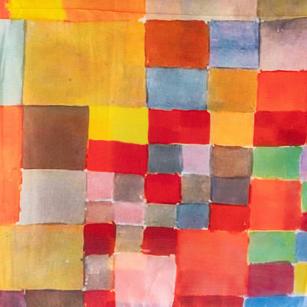 SCIARPA FOULARD QUADRATA CON QUADRATI E RETTANGOLI COLORATI