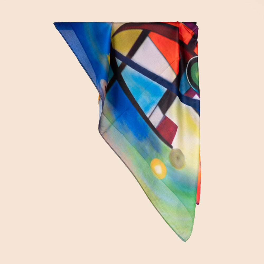 SCIARPA FOULARD QUADRATA A FANTASIA ASTRATTA