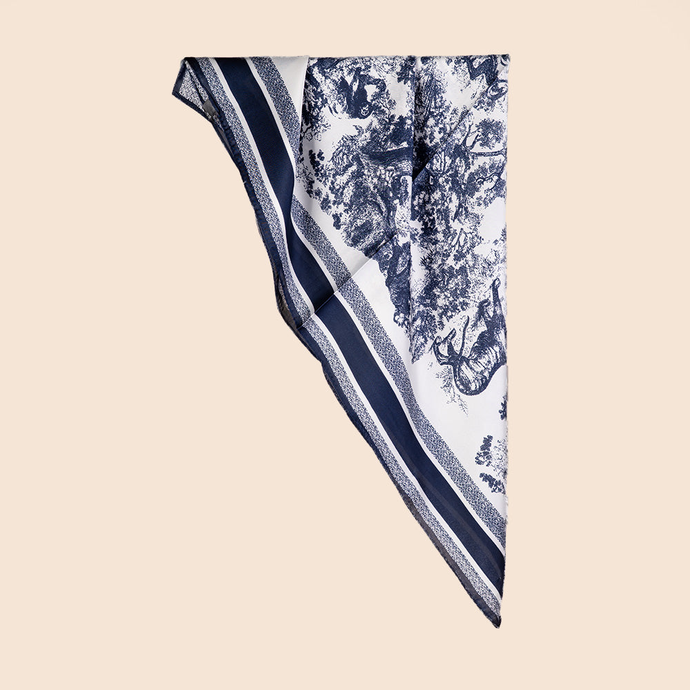 SCIARPA FOULARD QUADRATA CON BOSCO MONOCOLORE