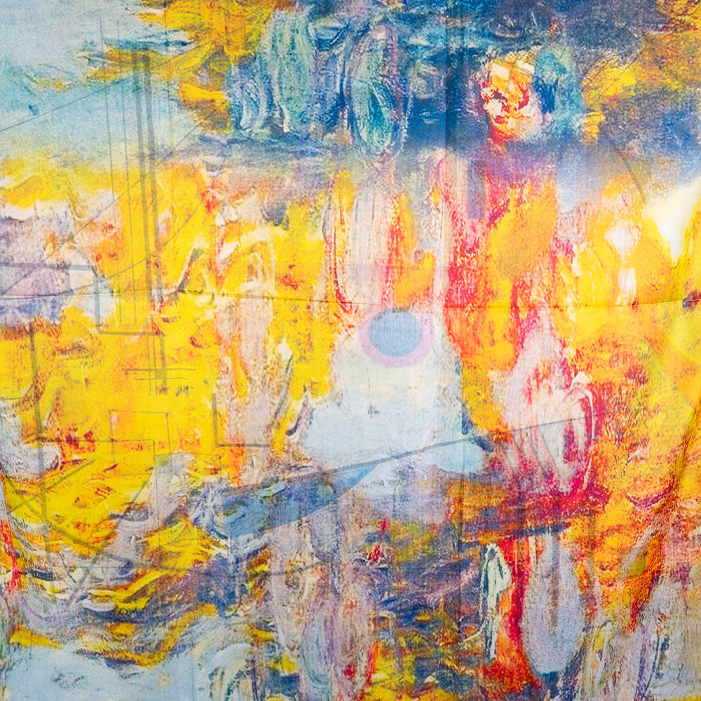 DOUBLE SCARF WITH TWO ABSTRACT PATTERNS