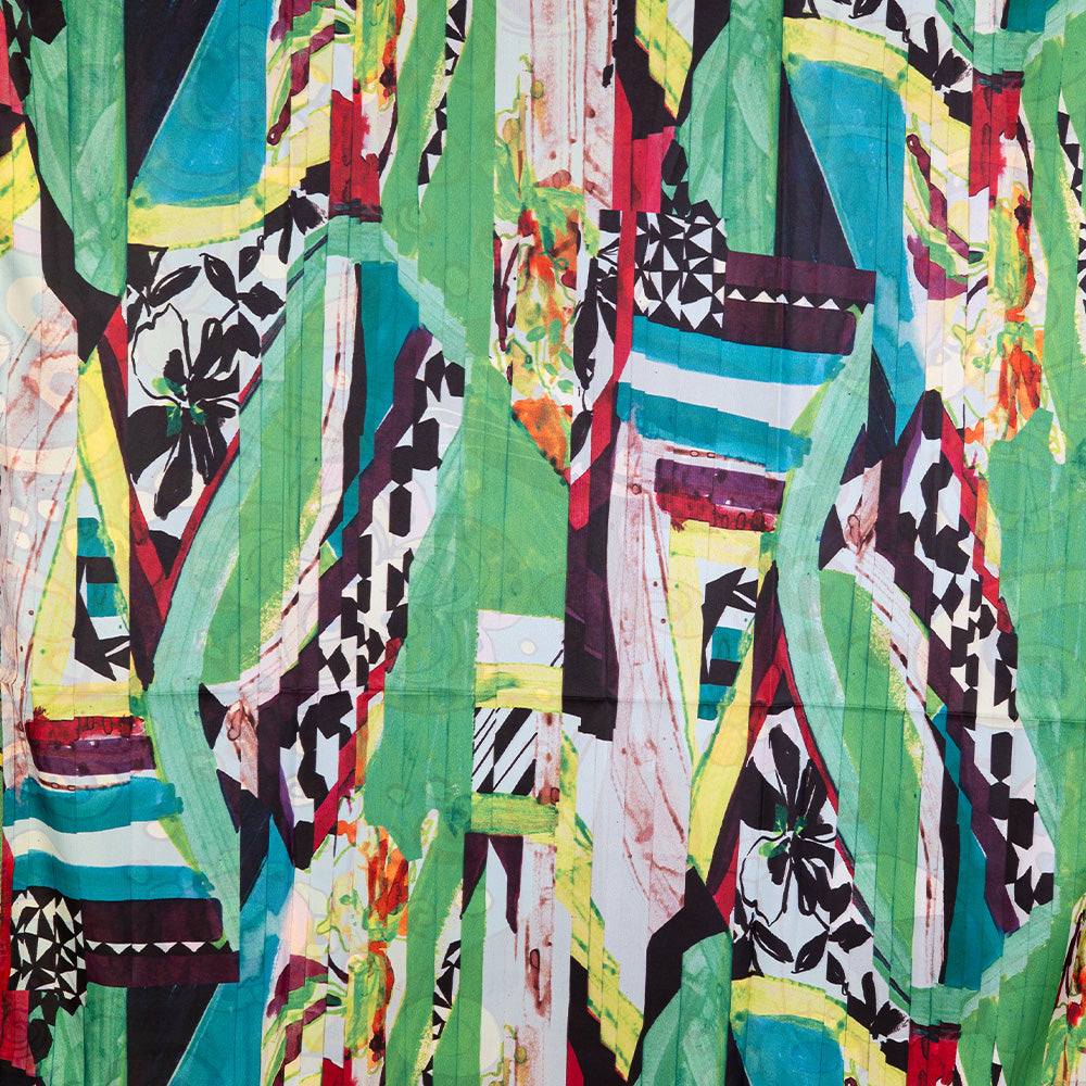 DOUBLE SCARF WITH TWO ABSTRACT PATTERNS