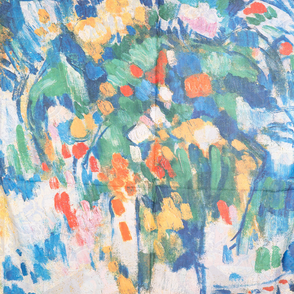 SCIARPA FANTASIA DOPPIA CON FRIDA E CORNICI QUADRATE