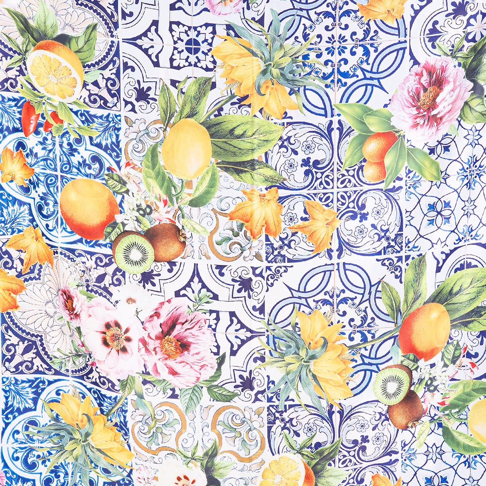 SCIARPA FANTASIA DOPPIA CON LIMONI E FIORI