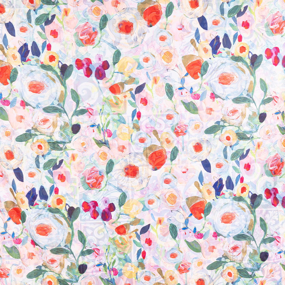 SCIARPA FANTASIA DOPPIA CON MAIOLICHE E FIORI