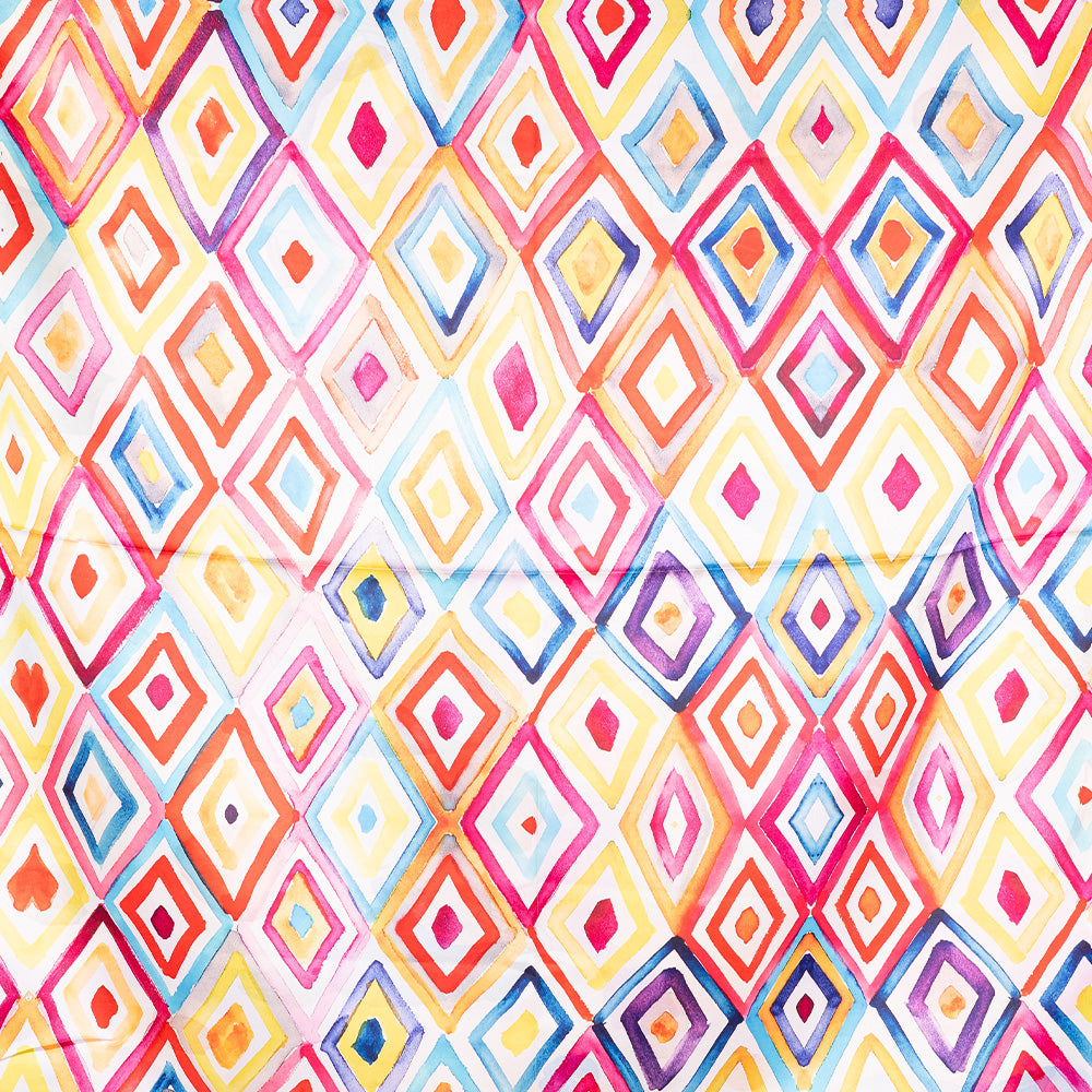 SCIARPA FANTASIA DOPPIA CON ROMBI E FIORI