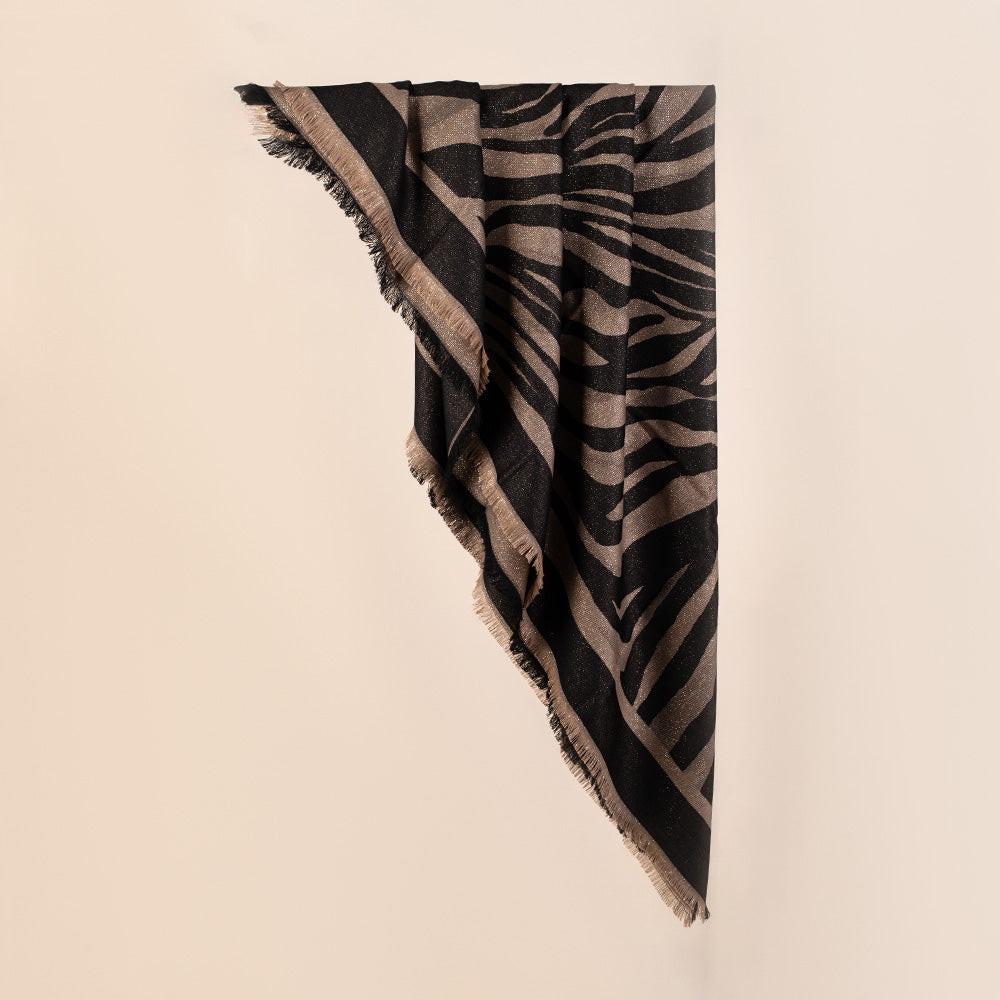 SCIARPA ZEBRATA CON FILO LAMINATO