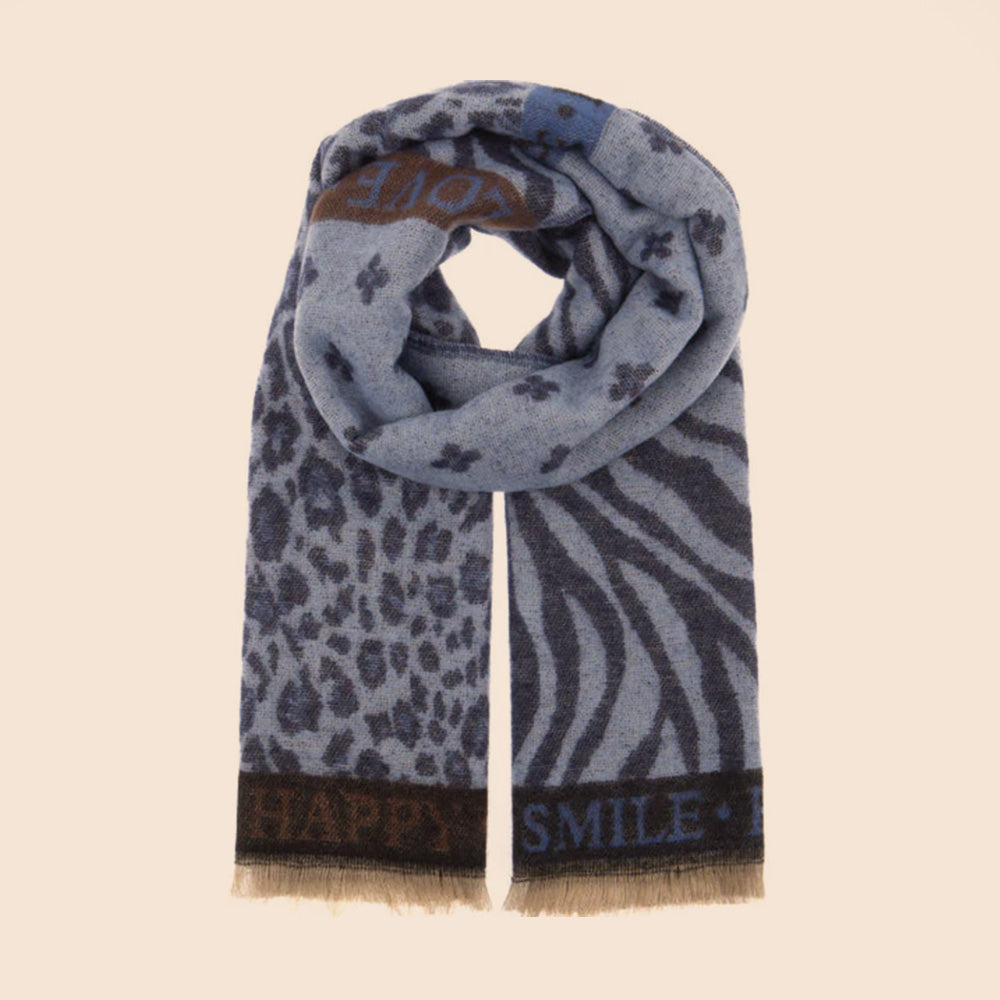 SCIARPA MORBIDA A FANTASIA ANIMALIER CON FIORI