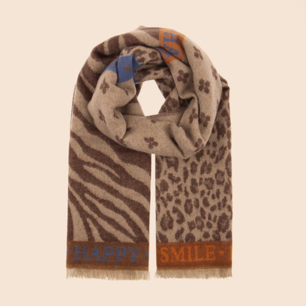 SCIARPA MORBIDA A FANTASIA ANIMALIER CON FIORI
