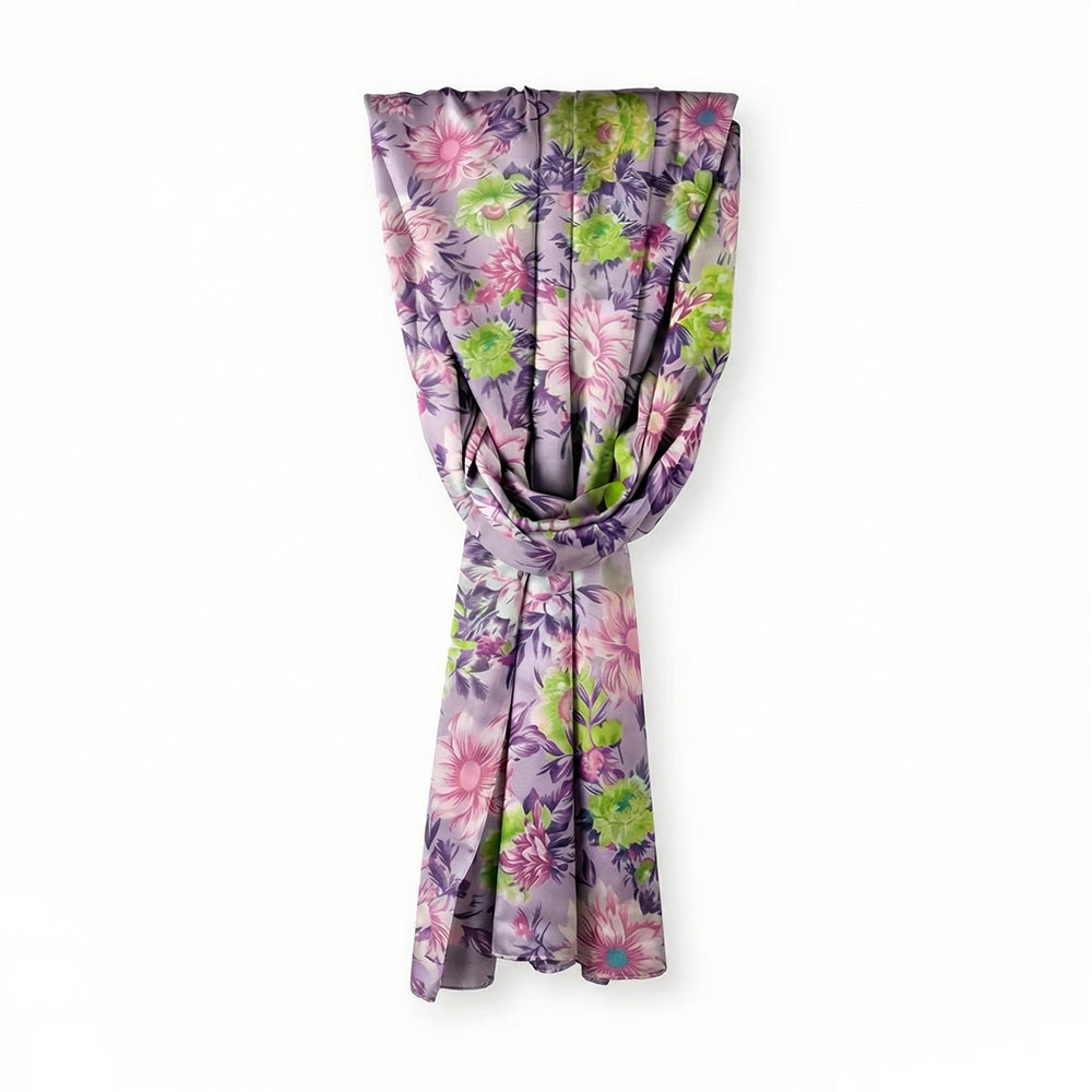 SCIARPA FOULARD IN SETA GRANDE CON FIORI
