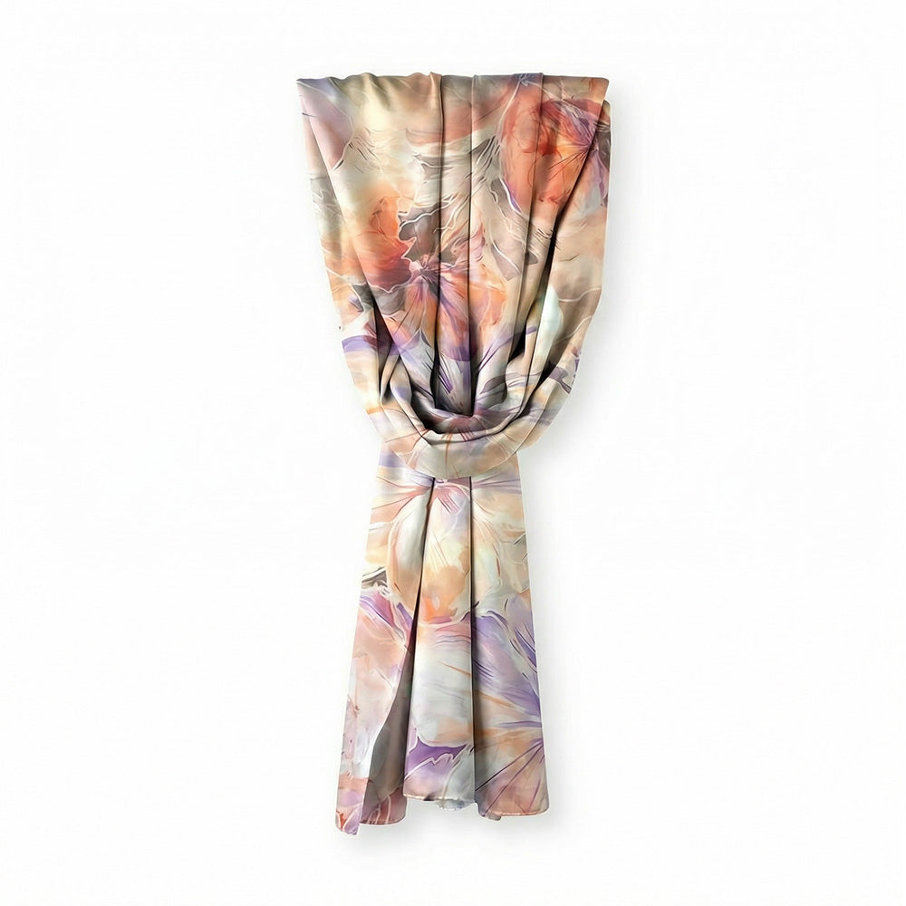 SCIARPA FOULARD IN SETA GRANDE CON FIORI
