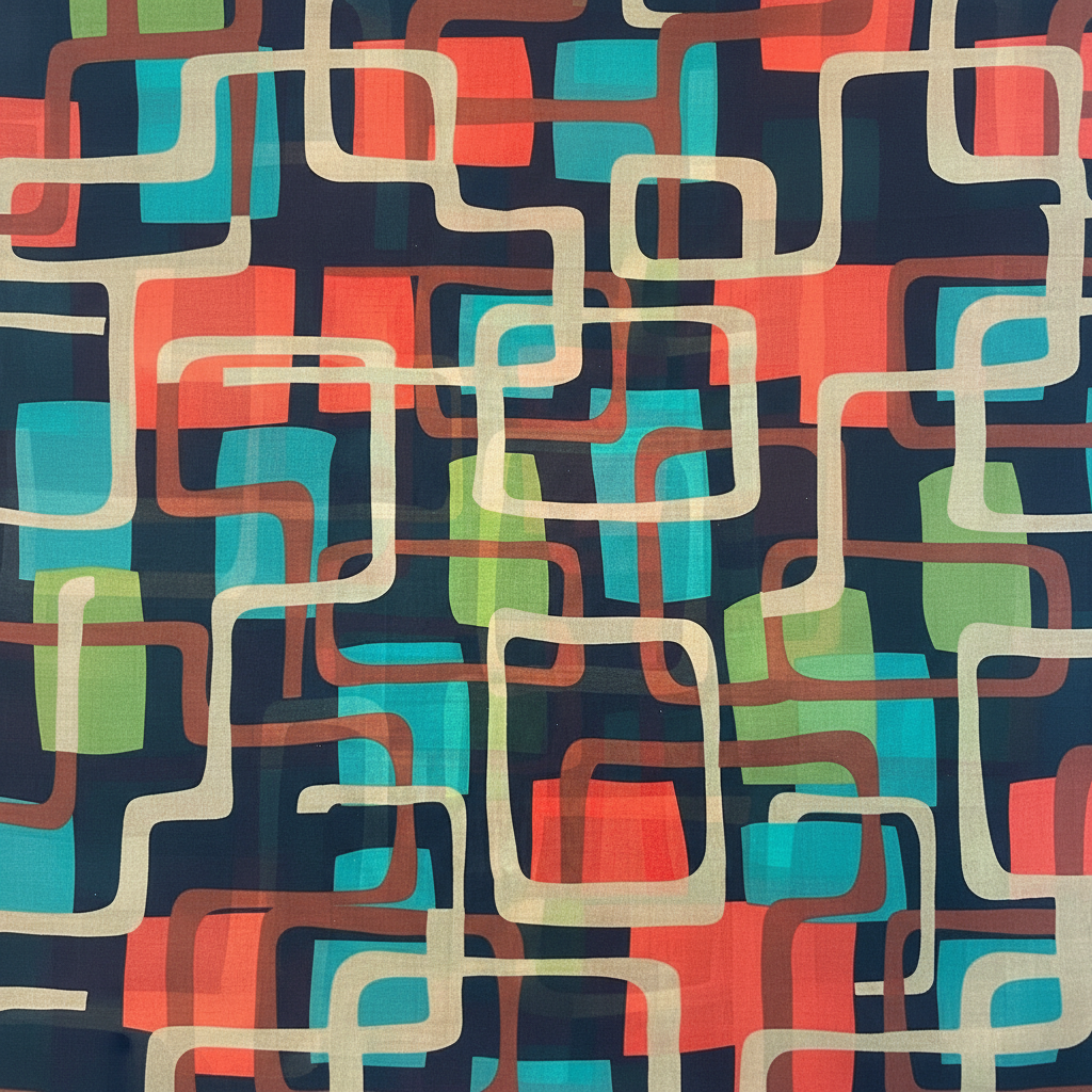 SCIARPA FOULARD IN SETA GRANDE A FANTASIA GEOMETRICA