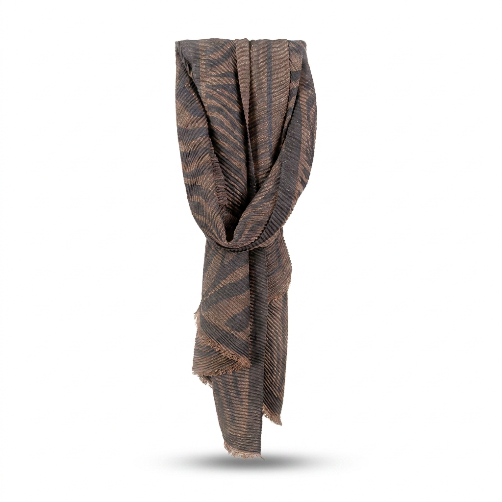 SCIARPA PLISSETTATA ZEBRATA CON FILO LAMINATO