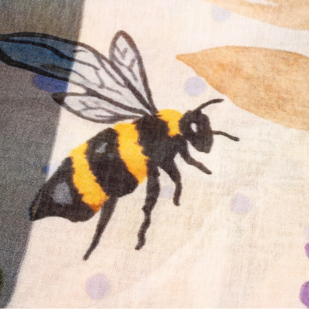 SCIARPA LEGGERA CON FANTASIA ASTRATTA FIORI E FOGLIE