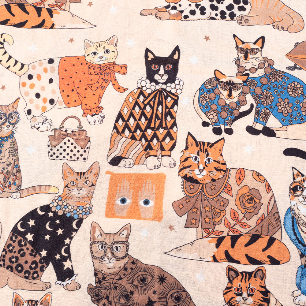 SCIARPA CON GATTI CON ACCESSORI
