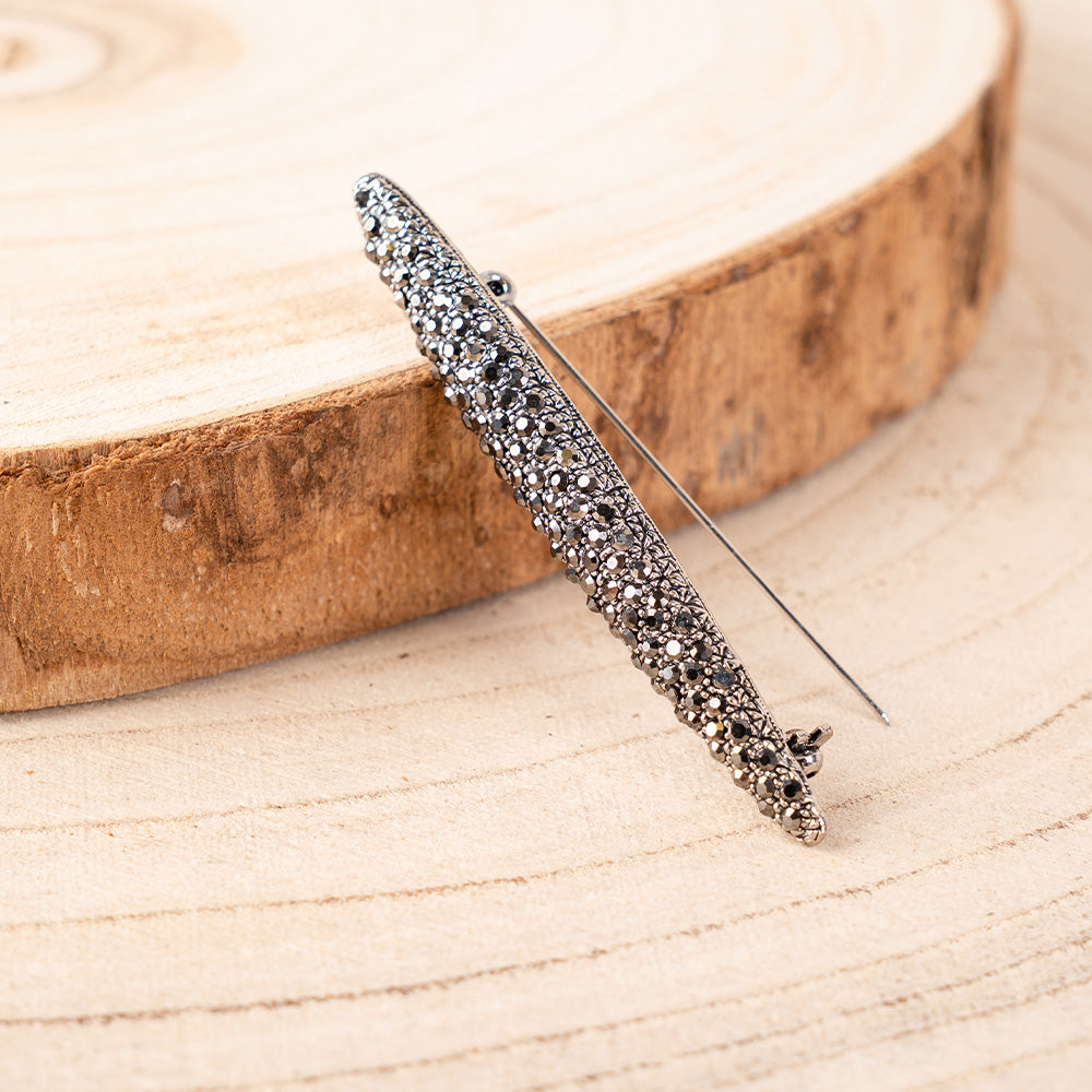 SPILLA LINEARE LAVORATA CON STRASS