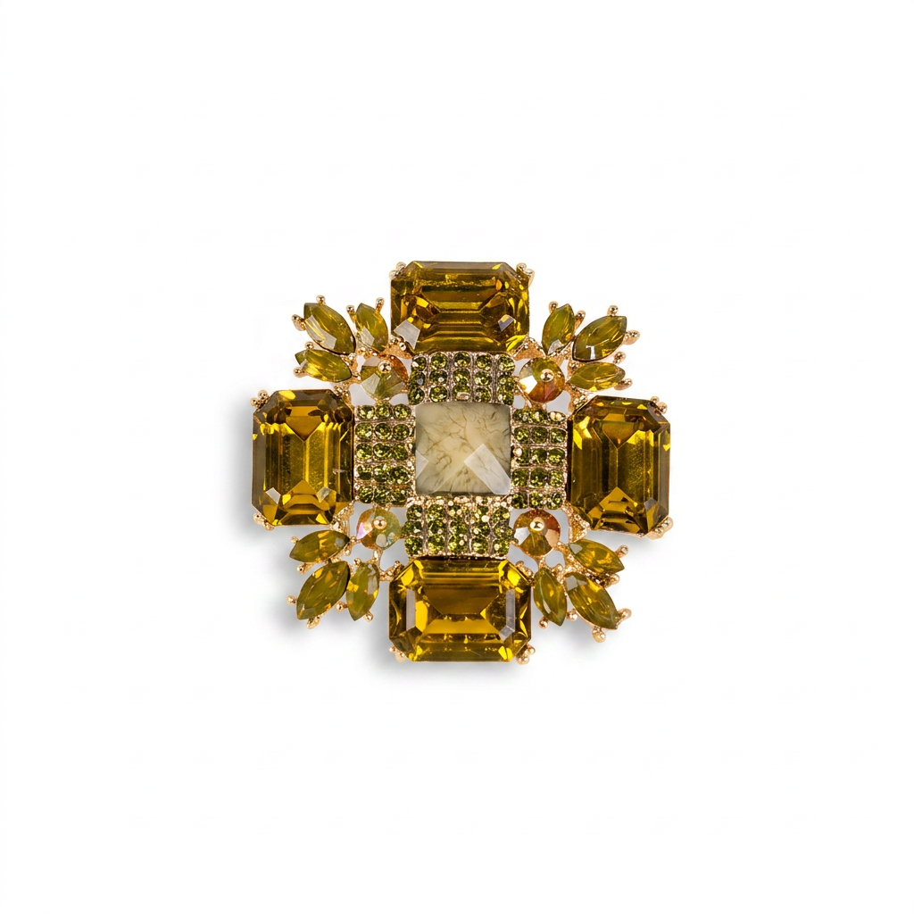 SPILLA A FIORE CON STRASS DI DIVERSE GRANDEZZE