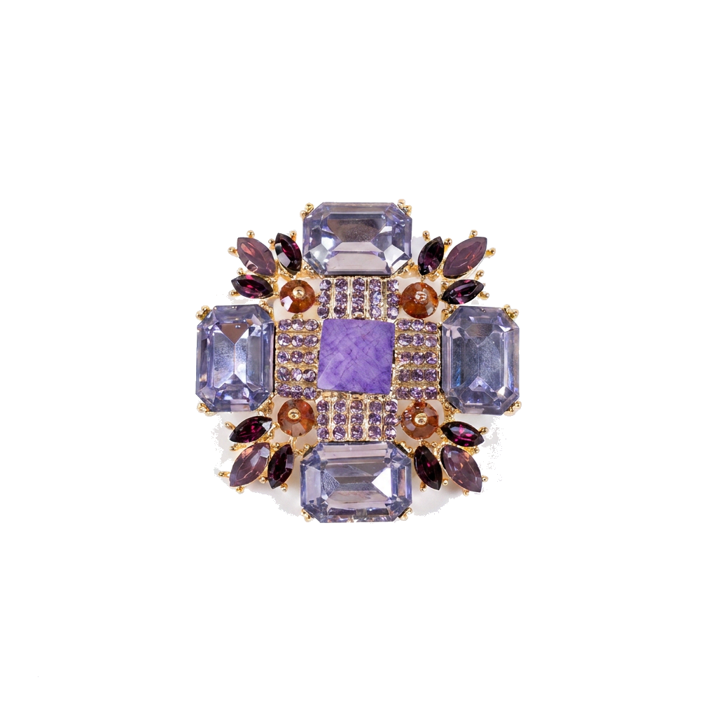 SPILLA A FIORE CON STRASS DI DIVERSE GRANDEZZE